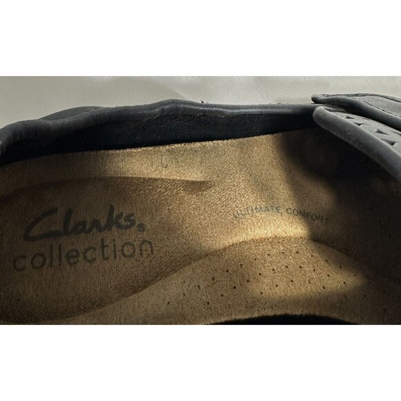 Clarks Collection Shoes Size 6 Black Lyrical Way Leather Flat Comfort - Picture 7 of 11